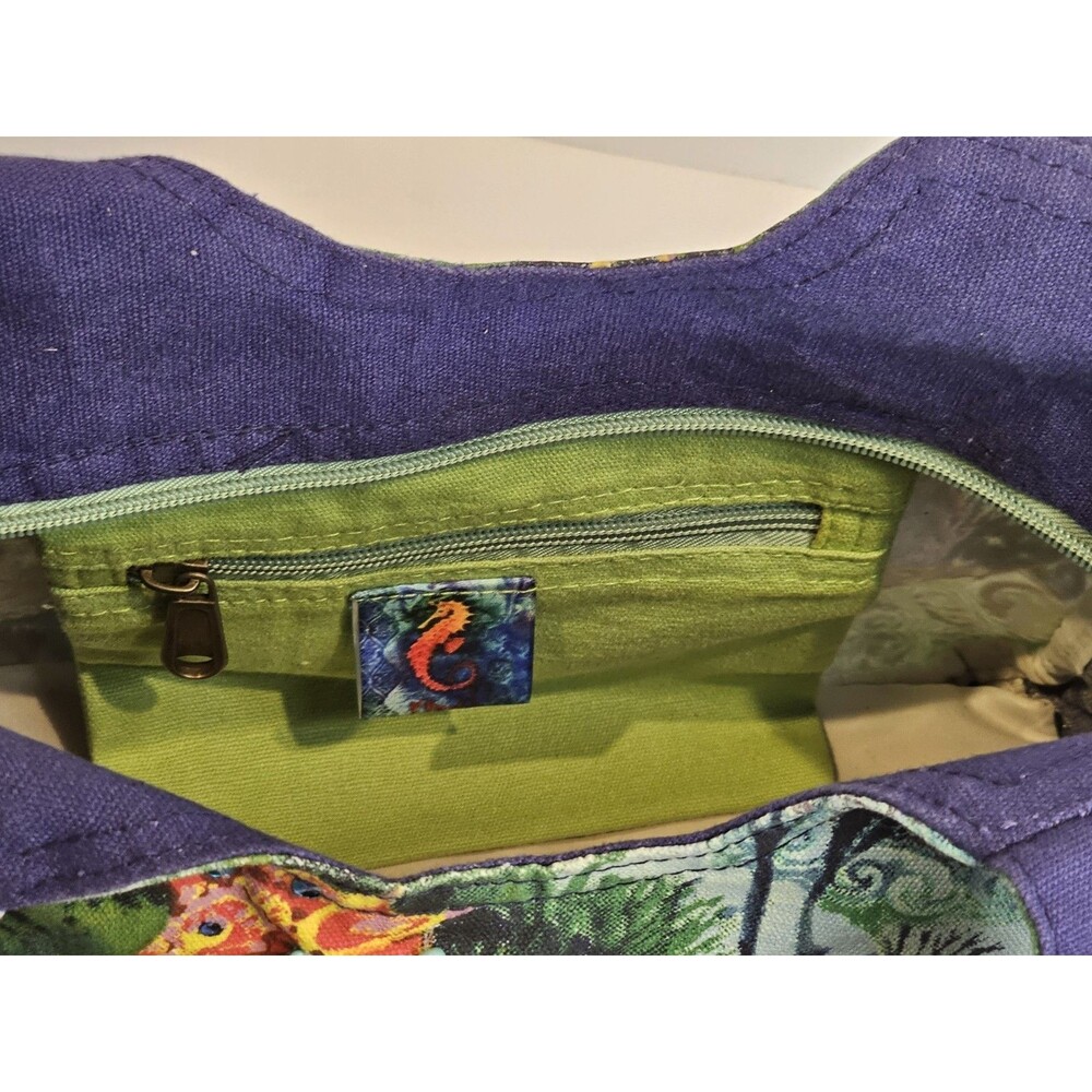 Paul Brent Seahorse Canvas Tote Bag Large Braided Shoulder Purse Beach Cruise - Picture 15 of 16